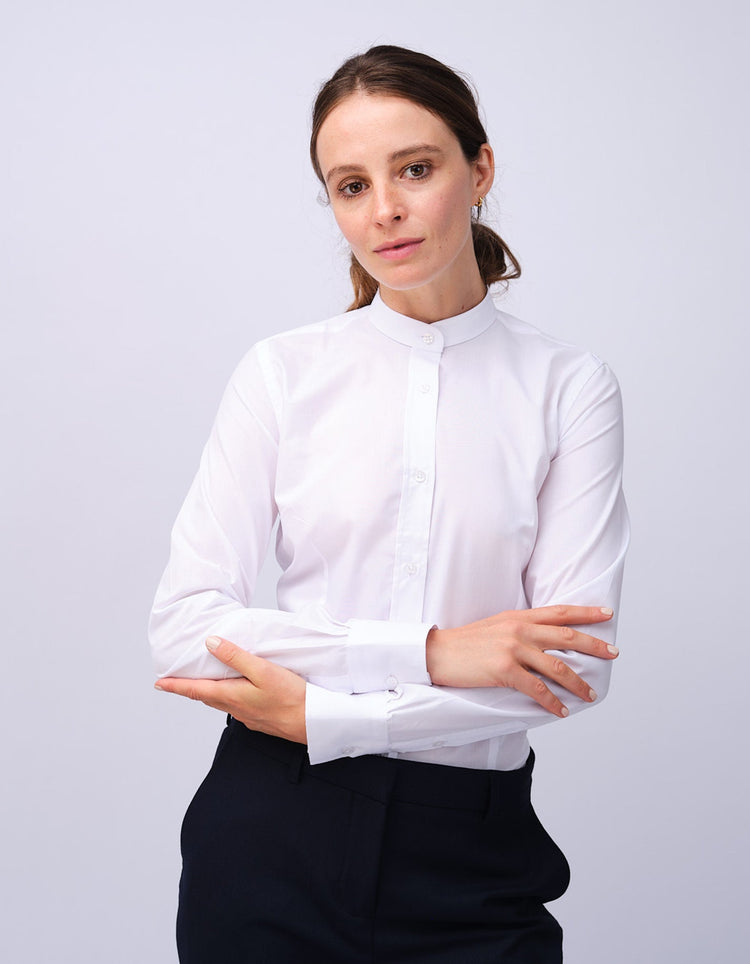 Women's White Grandad Shirt - Gresham Blake Studios