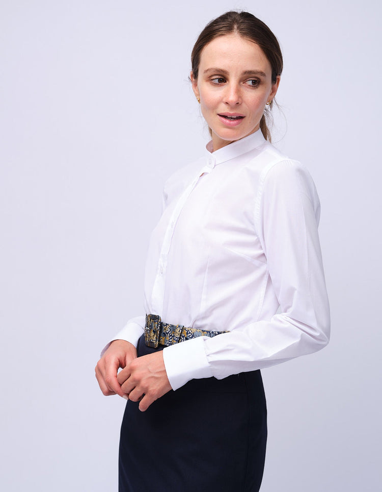 Women's White Grandad Shirt - Gresham Blake Studios