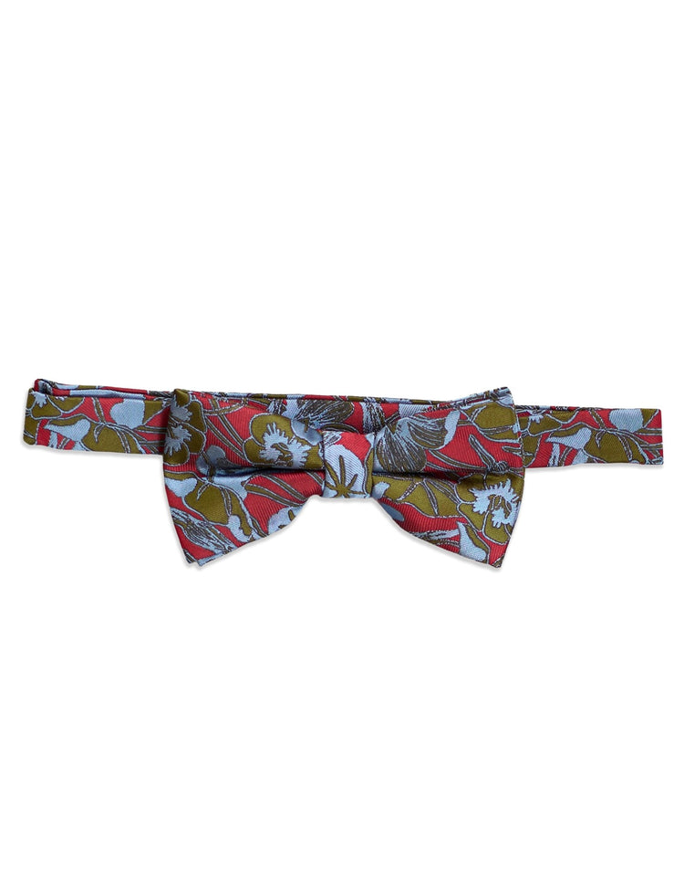 Burgundy & Blue Nasturtiums Bow Tie - Gresham Blake Studios