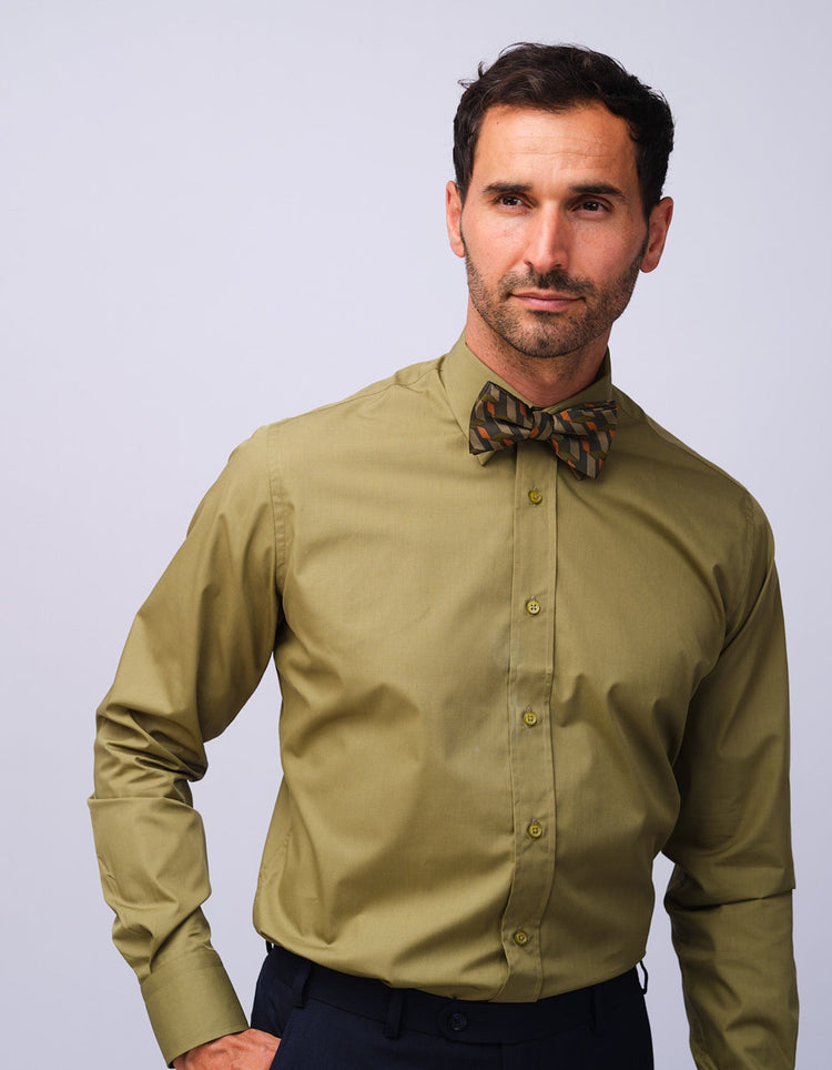 Green Graphic Blocks Bow Tie - Gresham Blake Studios