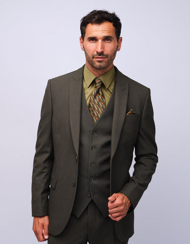 Green Graphic Blocks Tie - Gresham Blake Studios