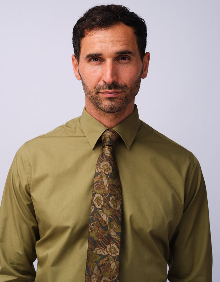 Green Nasturtiums Tie - Gresham Blake Studios