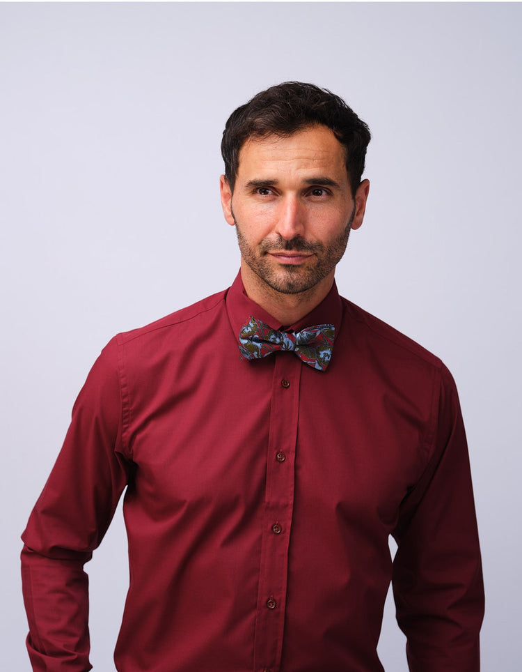 Mens Burgundy Kent Collar Shirt - Gresham Blake Studios