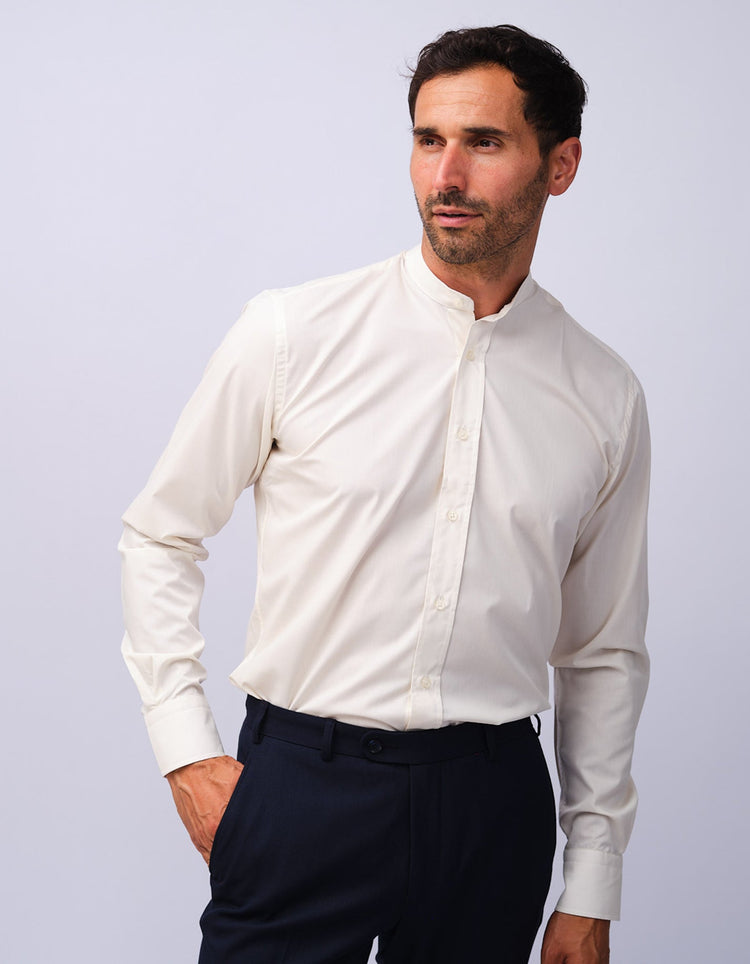 Mens Cream Grandad Shirt - Gresham Blake Studios