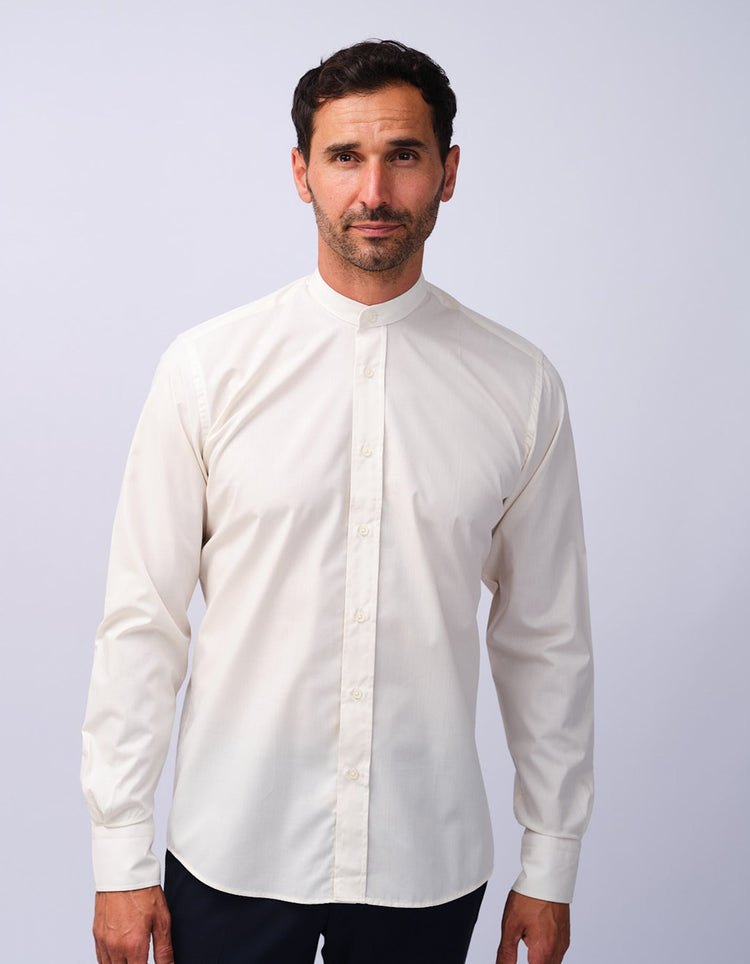 Mens Cream Grandad Shirt - Gresham Blake Studios