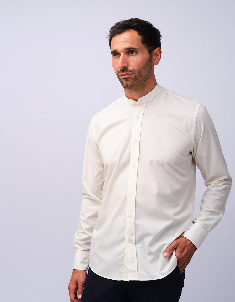 Mens Cream Grandad Shirt - Gresham Blake Studios