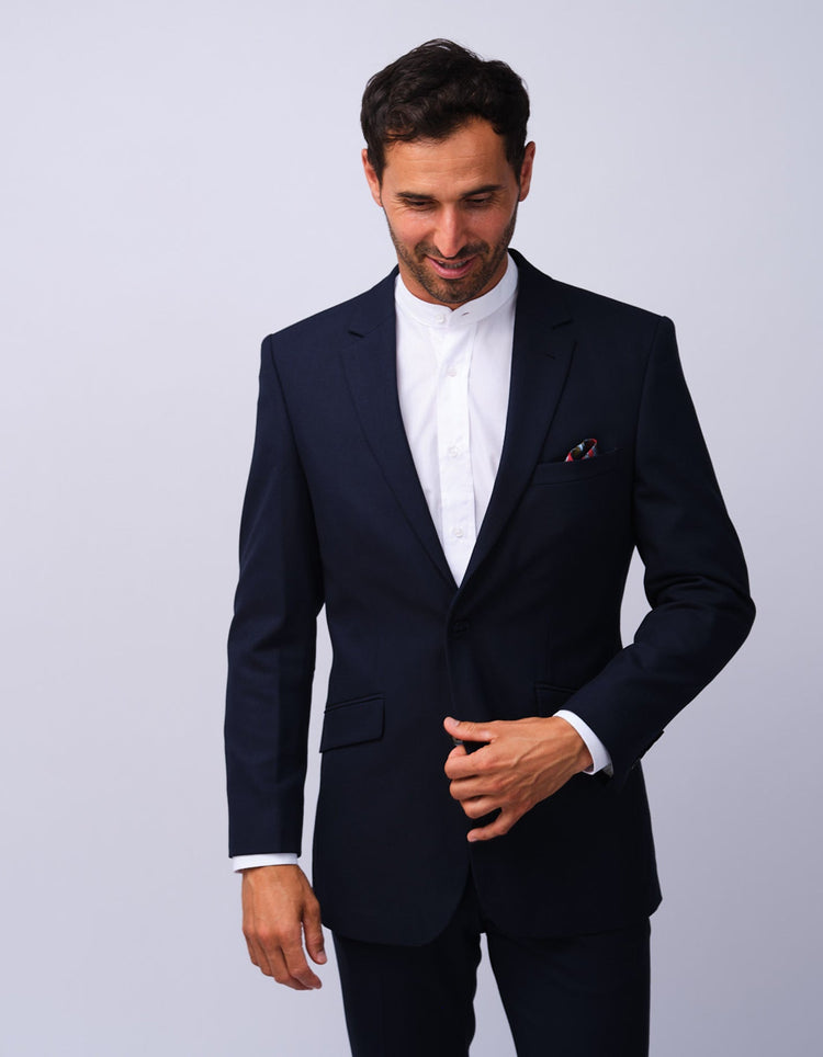Mens Navy Dot Suit Jacket - Gresham Blake Studios