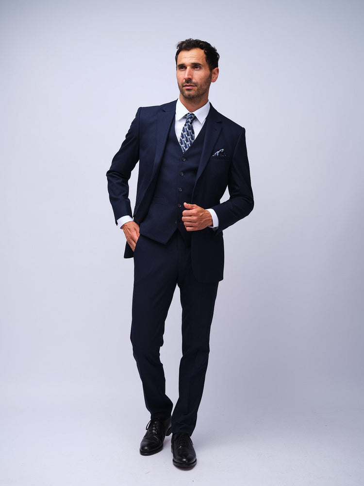 Mens Navy Dot Suit Jacket - Gresham Blake Studios