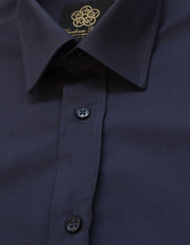 Mens Navy Kent Collar Shirt - Gresham Blake Studios