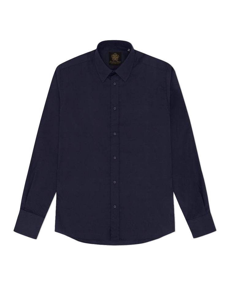 Mens Navy Kent Collar Shirt - Gresham Blake Studios