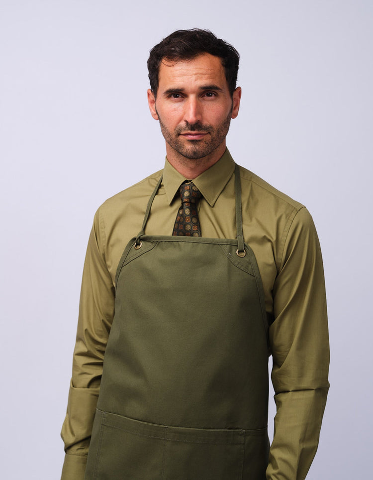 Mens Olive Kent Collar Shirt - Gresham Blake Studios