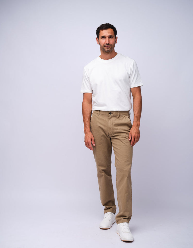 Mens Tan Cotton Chino - Gresham Blake Studios