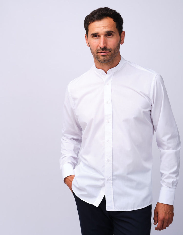 Men's White Grandad Shirt - Gresham Blake Studios