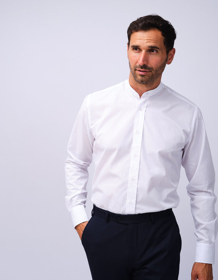 Men's White Grandad Shirt - Gresham Blake Studios