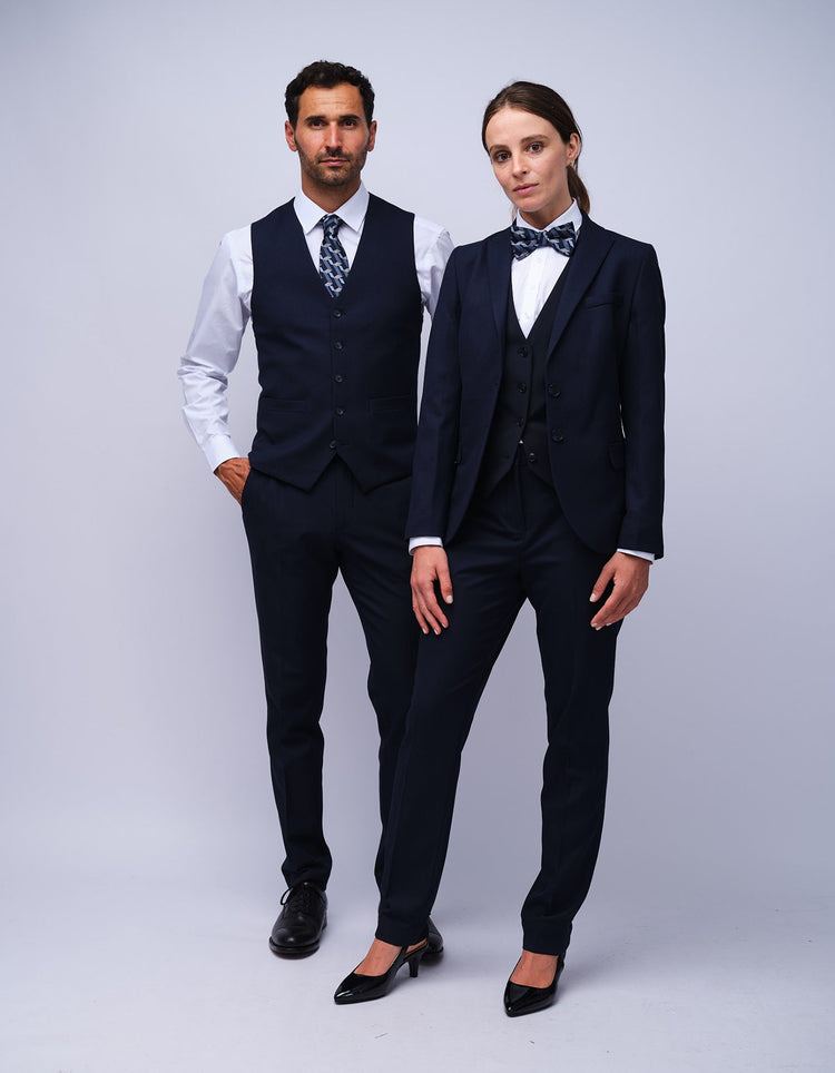 Navy Graphic Blocks Bow Tie - Gresham Blake Studios