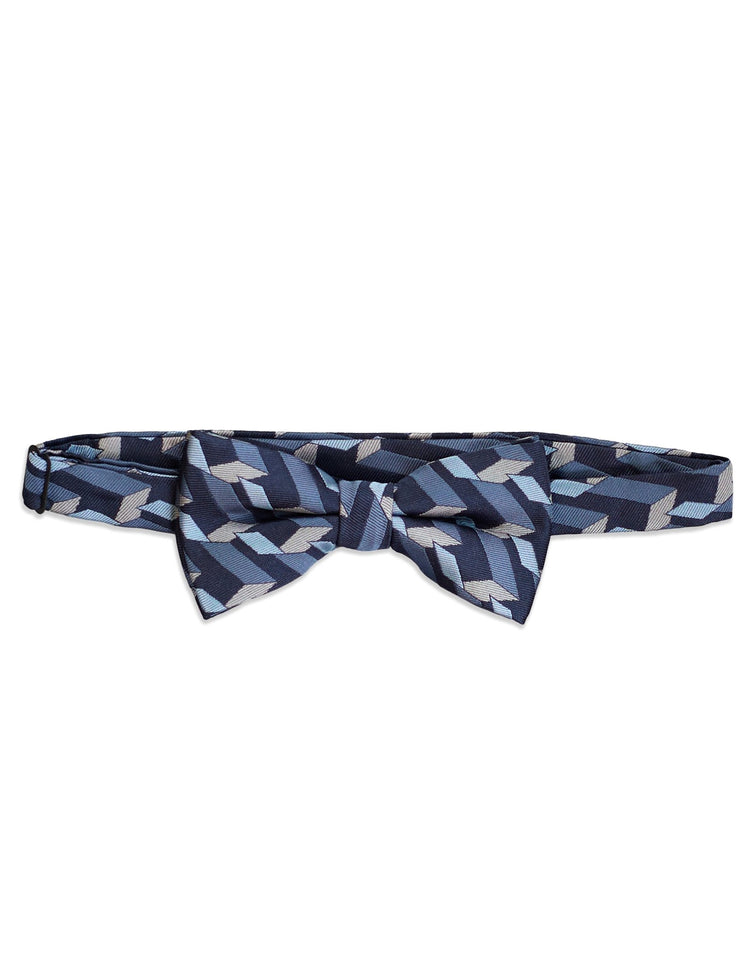 Navy Graphic Blocks Bow Tie - Gresham Blake Studios