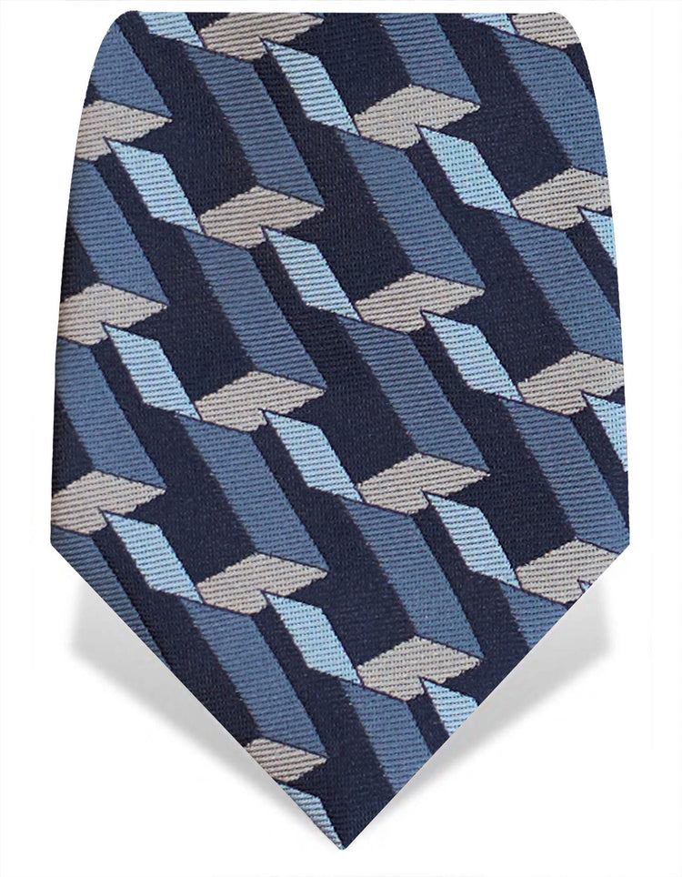 Navy Graphic Blocks Tie - Gresham Blake Studios