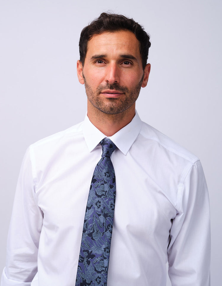 Navy Nasturtiums Tie - Gresham Blake Studios