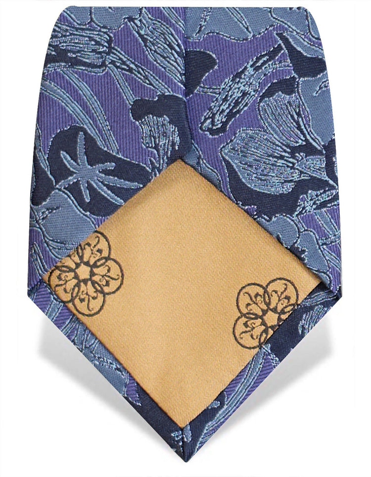 Navy Nasturtiums Tie - Gresham Blake Studios