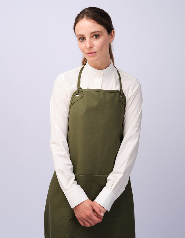Olive Organic Cotton Bib Apron - Gresham Blake Studios