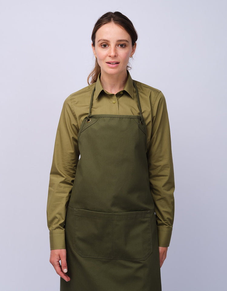Olive Organic Cotton Bib Apron - Gresham Blake Studios