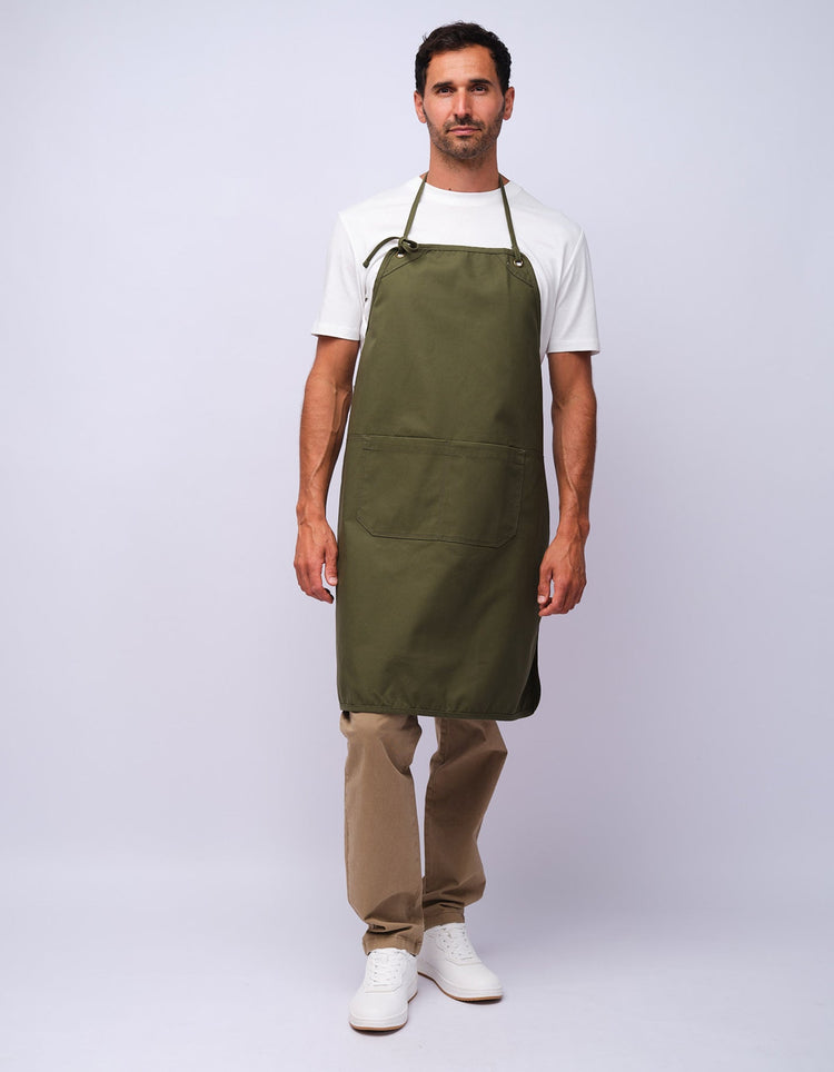 Olive Organic Cotton Bib Apron - Gresham Blake Studios