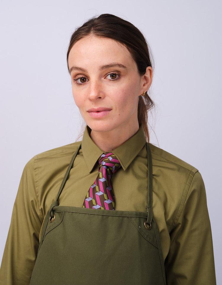 Olive Organic Cotton Bib Apron - Gresham Blake Studios