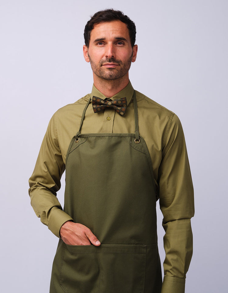 Olive Organic Cotton Bib Apron - Gresham Blake Studios