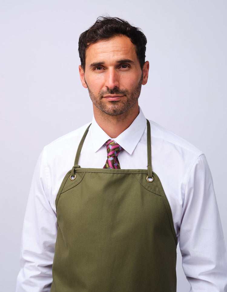 Olive Organic Cotton Bib Apron - Gresham Blake Studios