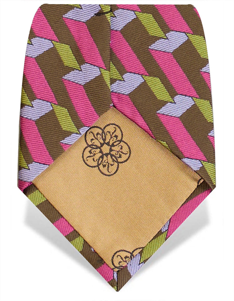 Pink & Green Graphic Blocks Tie - Gresham Blake Studios