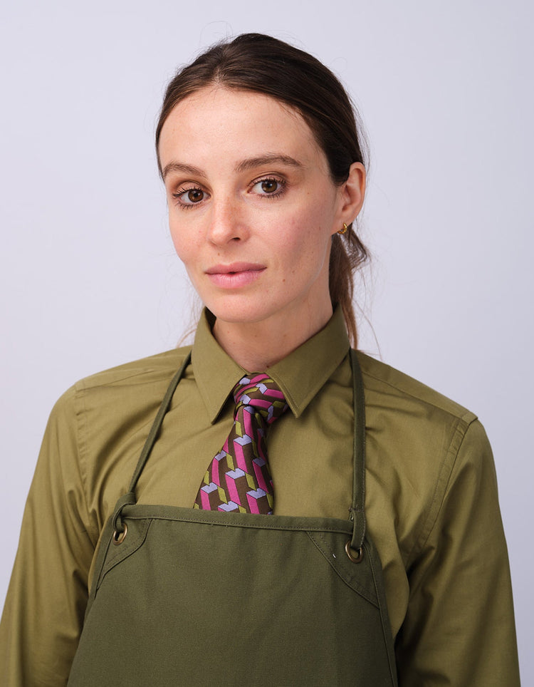 Pink & Green Graphic Blocks Tie - Gresham Blake Studios