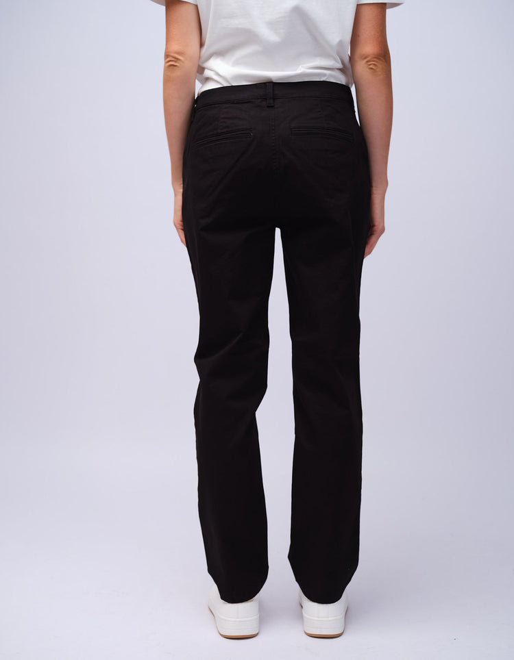 Womens Black Cotton Chino - Gresham Blake Studios