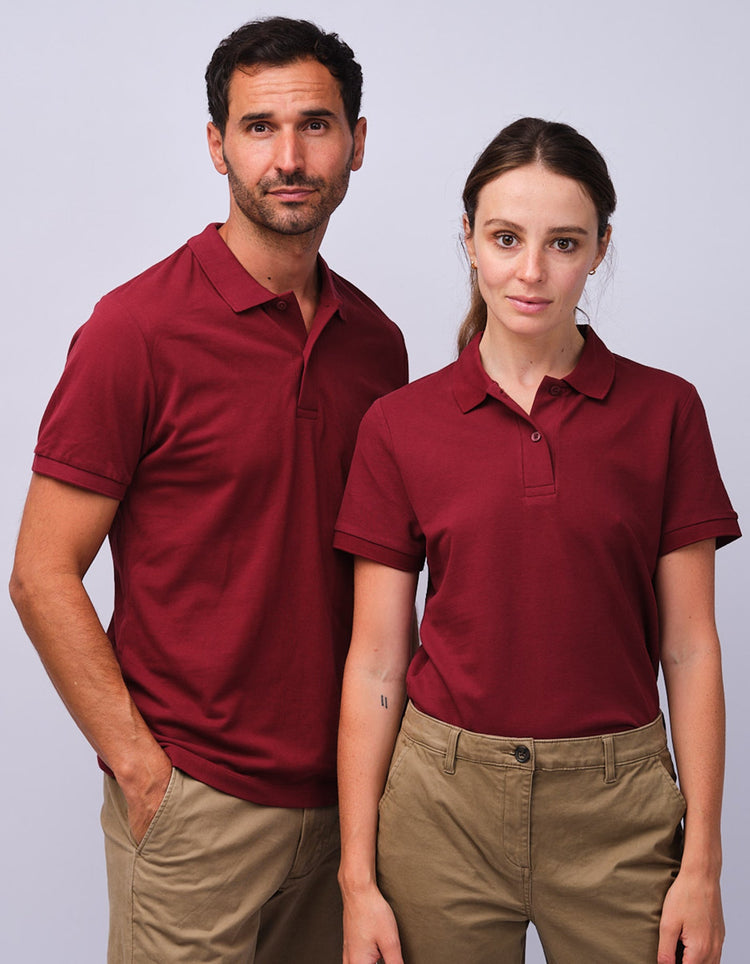 Womens Burgundy Cotton Polo Shirt - Gresham Blake Studios