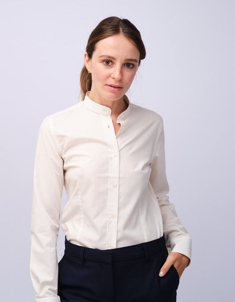 Womens Cream Grandad Shirt - Gresham Blake Studios