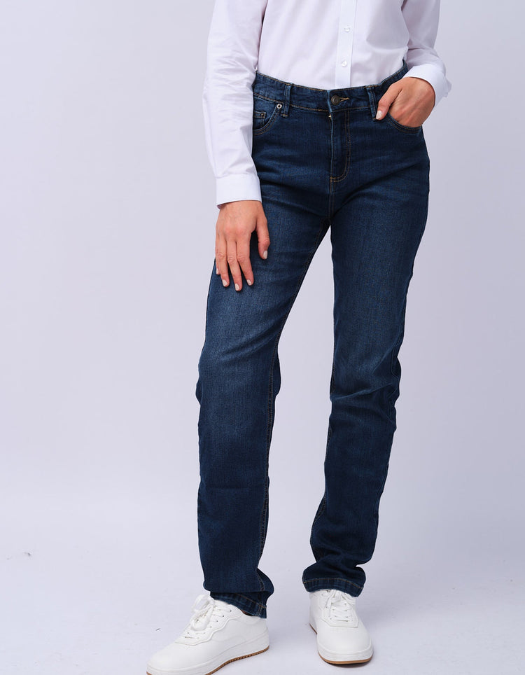 Womens Dark Blue Wash Jeans - Gresham Blake Studios