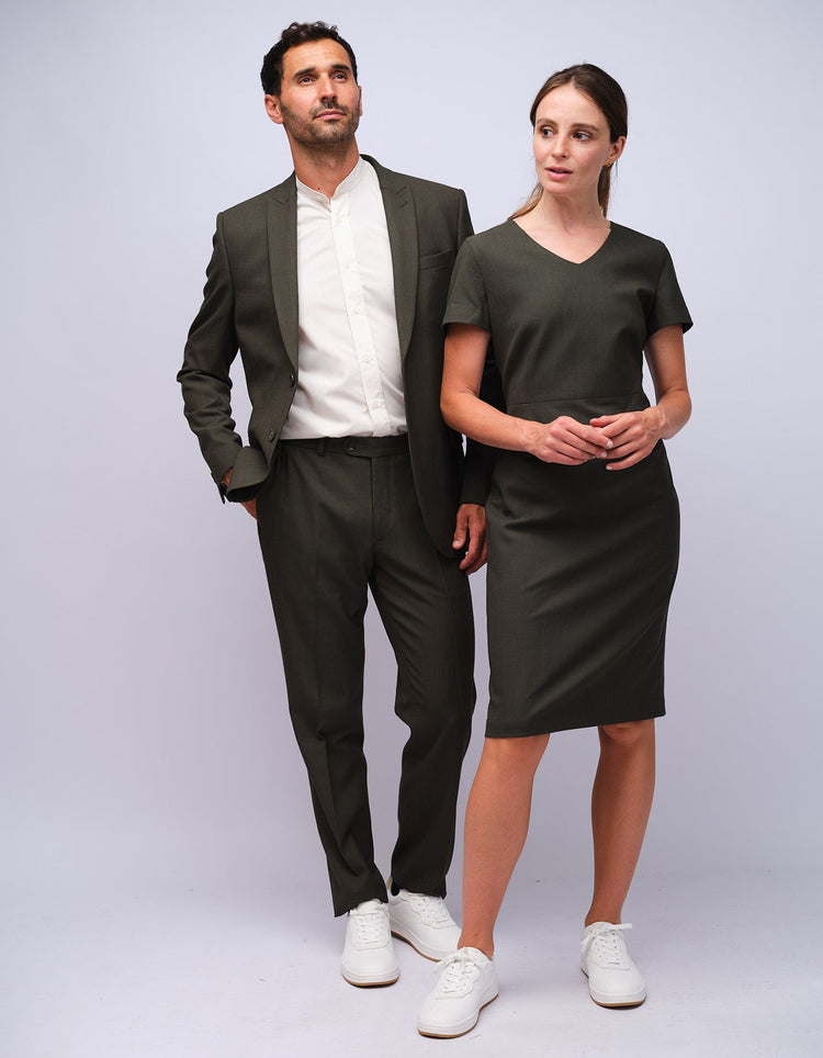 Womens Green Dot V - Neck Dress - Gresham Blake Studios