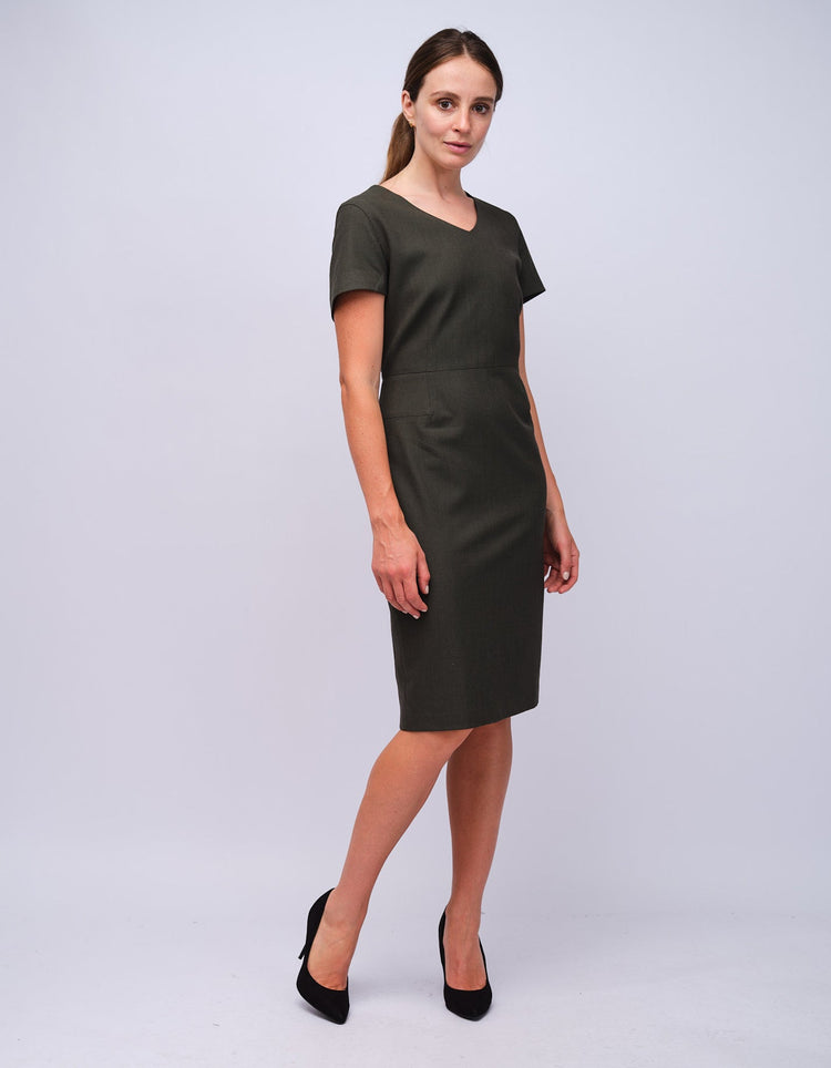 Womens Green Dot V - Neck Dress - Gresham Blake Studios
