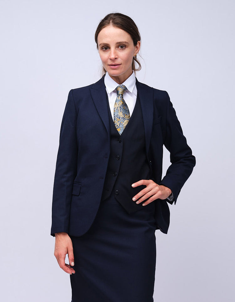 Womens Navy Dot Jacket - Gresham Blake Studios