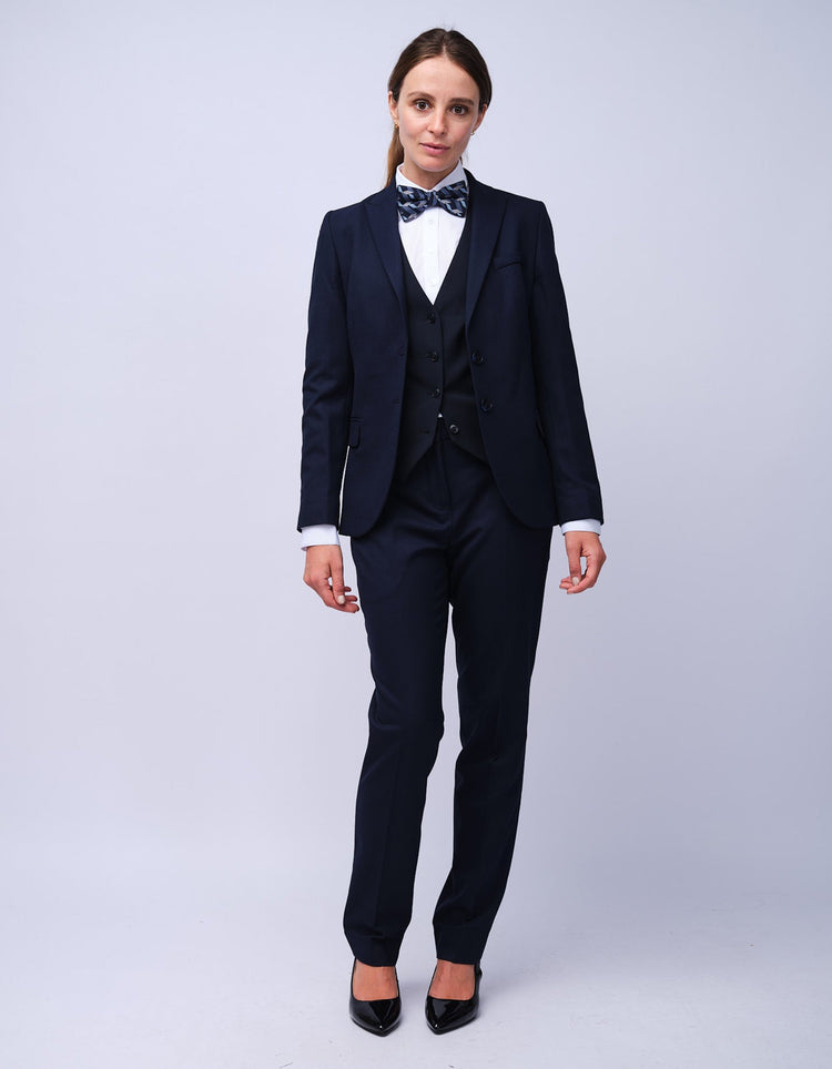 Womens Navy Dot Tailored Trouser - Gresham Blake Studios