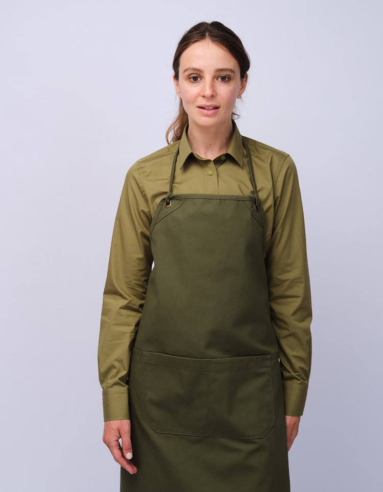Womens Olive Kent Collar Shirt - Gresham Blake Studios
