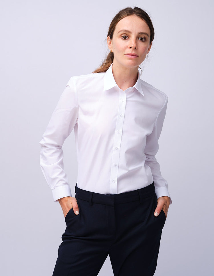 Womens Slim Fit White Shirt - Gresham Blake Studios