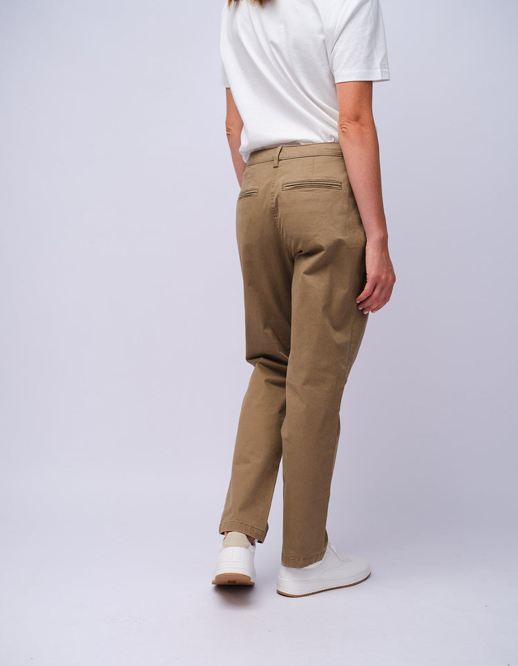 Womens Tan Cotton Chino - Gresham Blake Studios
