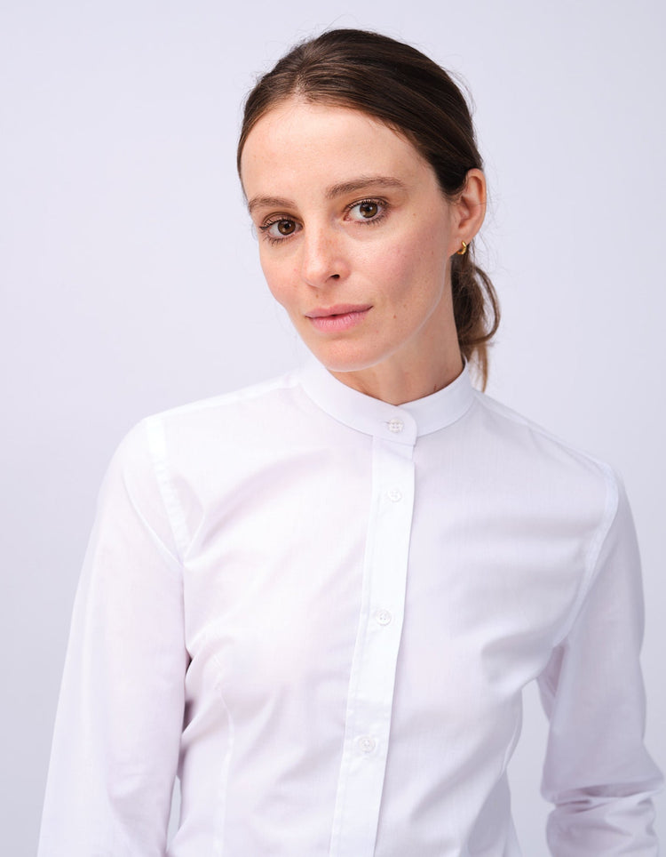 Women's White Grandad Shirt - Gresham Blake Studios
