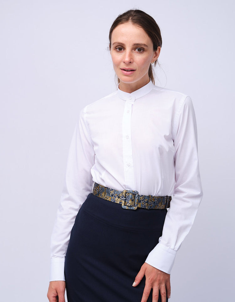 Women's White Grandad Shirt - Gresham Blake Studios