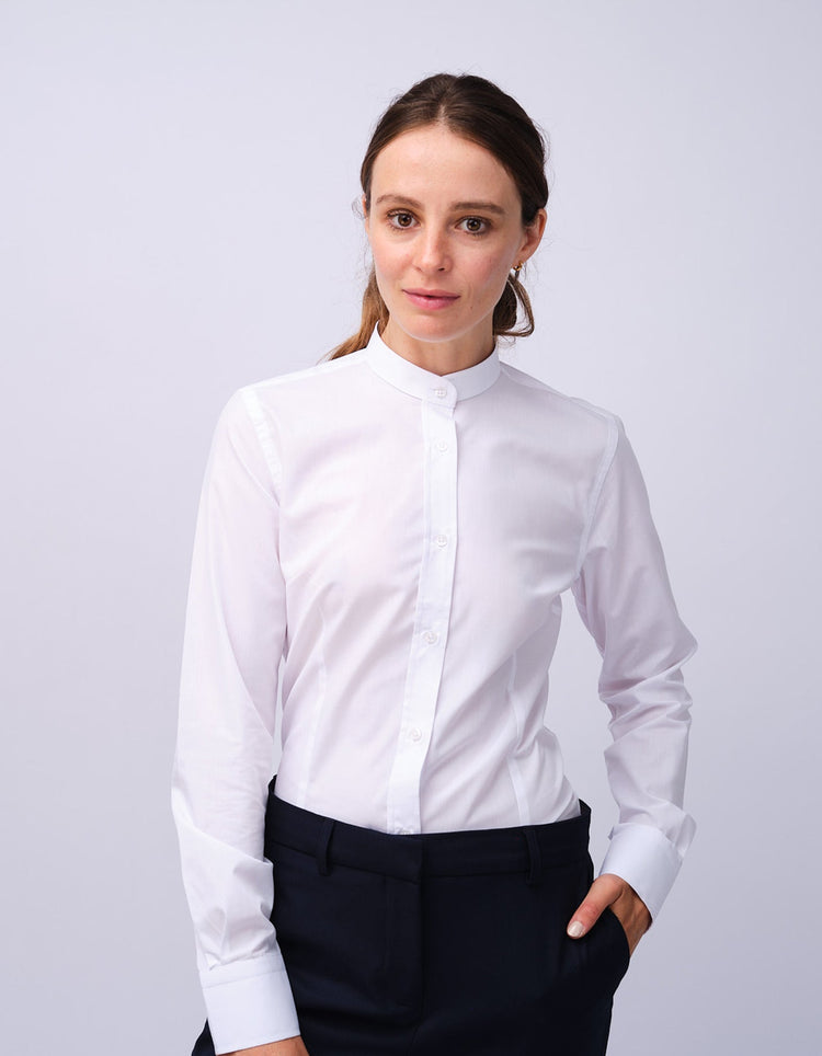 Women's White Grandad Shirt - Gresham Blake Studios